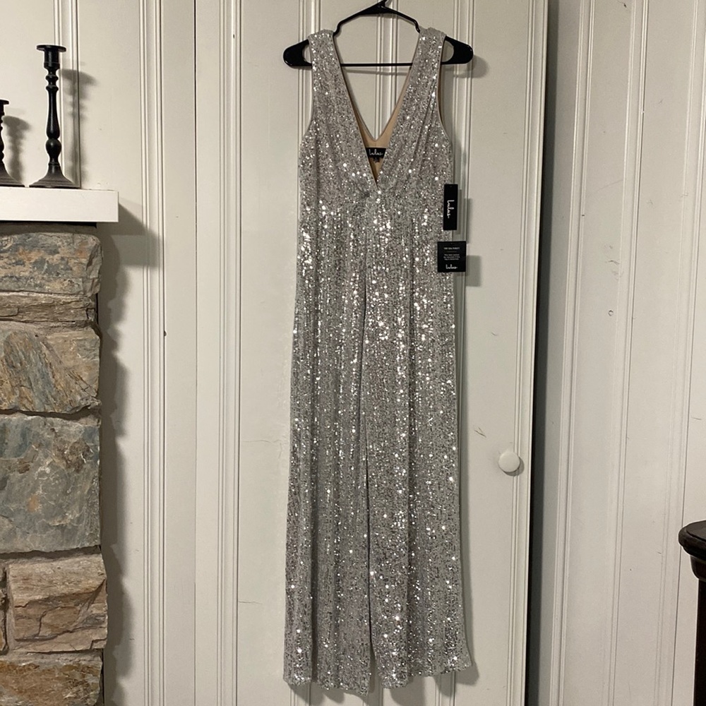 Lulu’s Silver Jumpsuit Size L